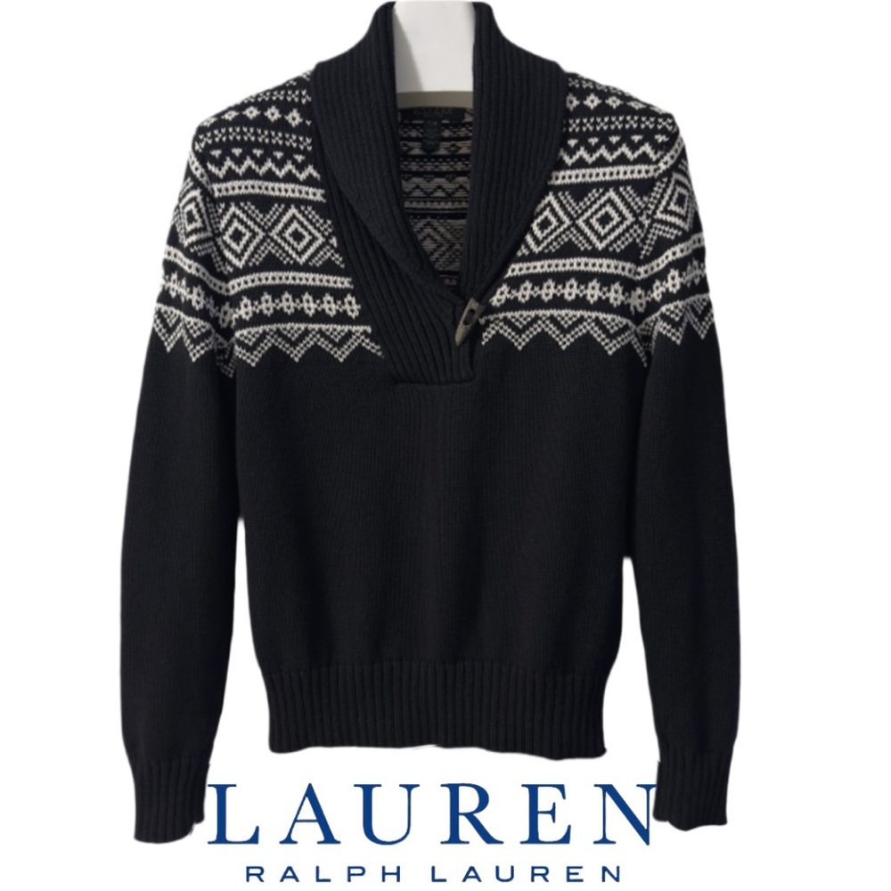 LAUREN RALPH LAUREN | Long Sleeve Knit Pullover Toggle Après Ski Sweater Jumper